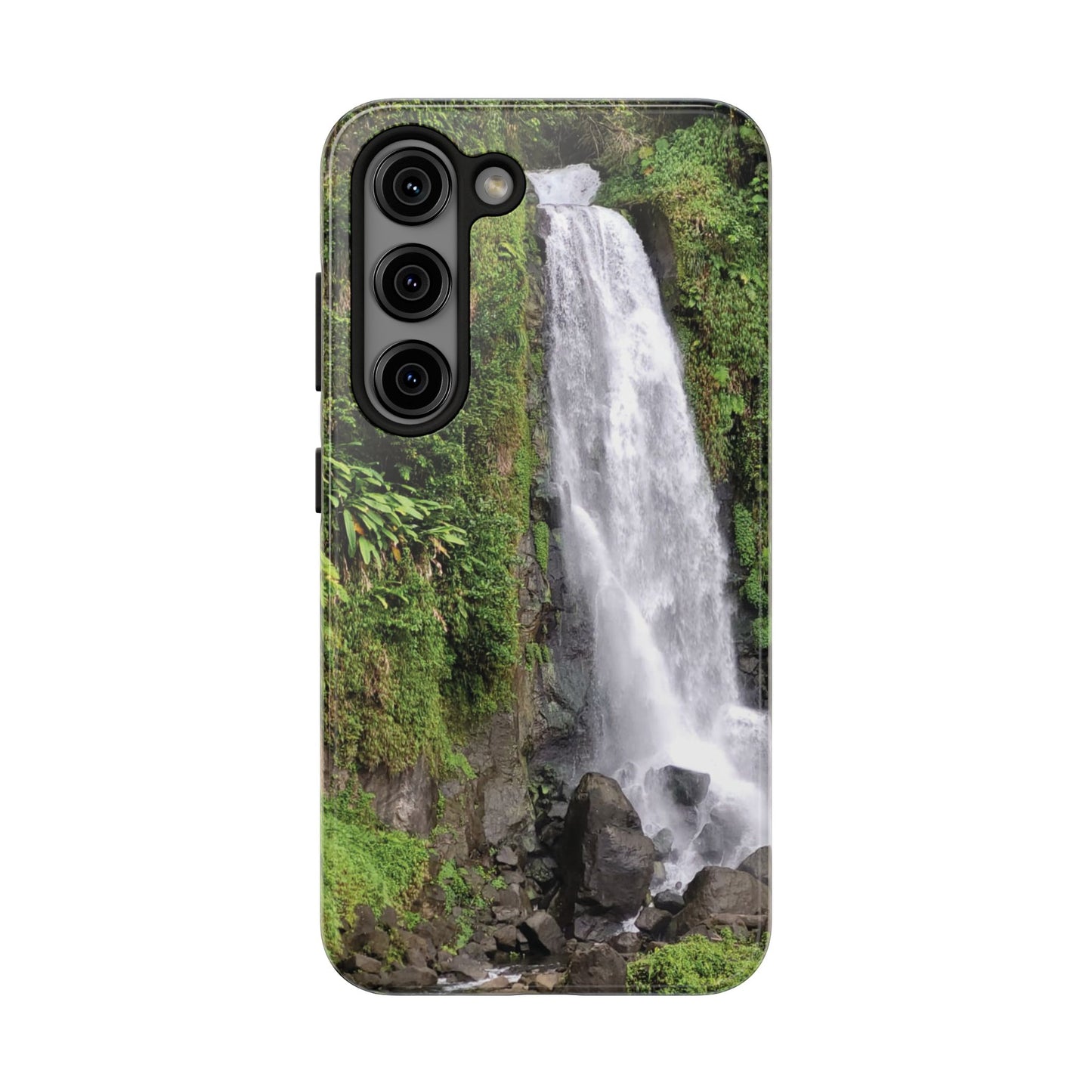 Nature Island Trafalgar Waterfall inspired Tough IPhone and Samsung phone Cases - Durable Protection for Outdoor Adventure