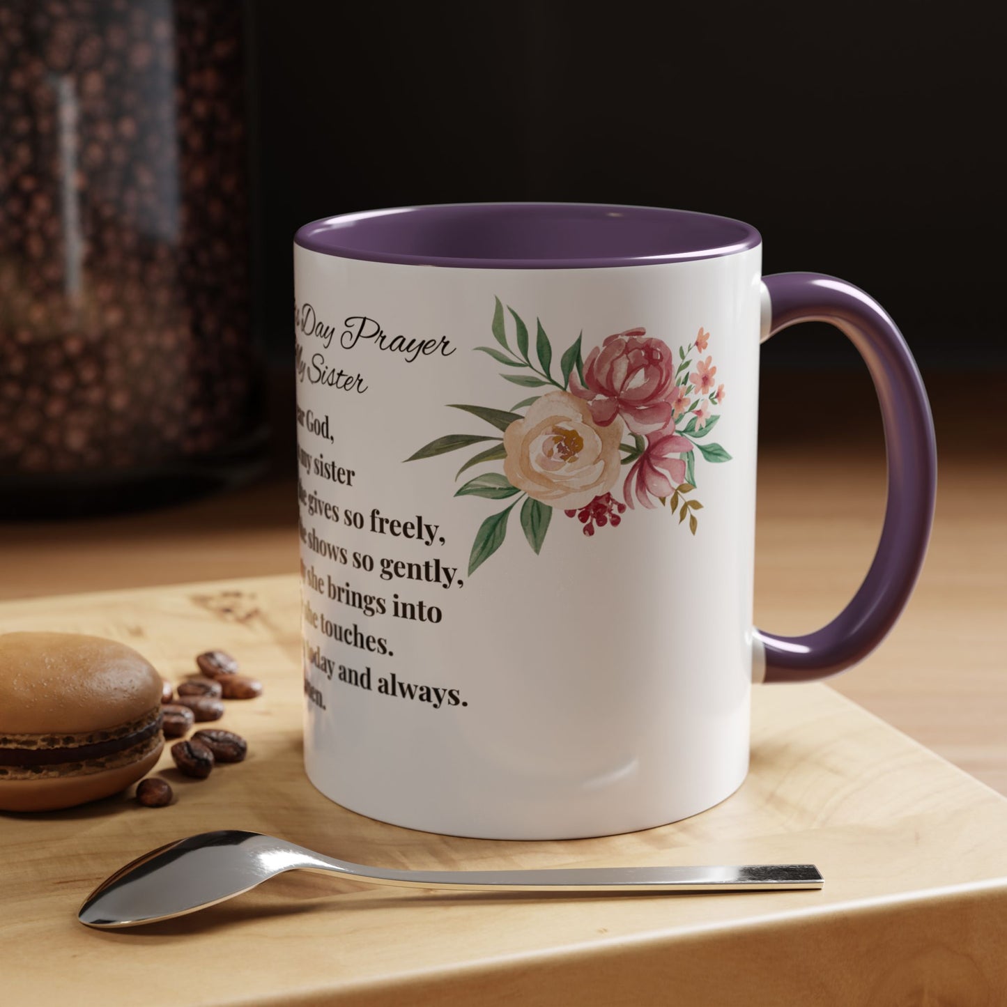 Sister Prayer Mother's Day Coffee Mug - Perfect Mother's Day Gift, Floral design