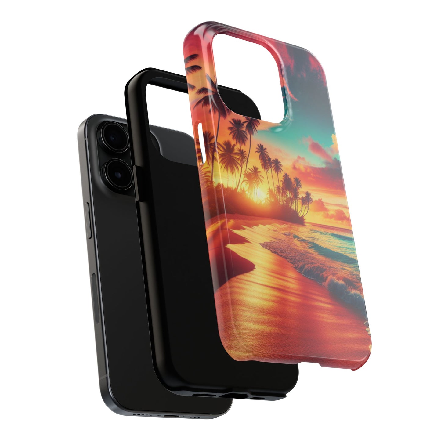 Tropical Sunset Tough Phone Cases for Summer, Beach Vibes, Gift for Travelers, Durable Phone Covers