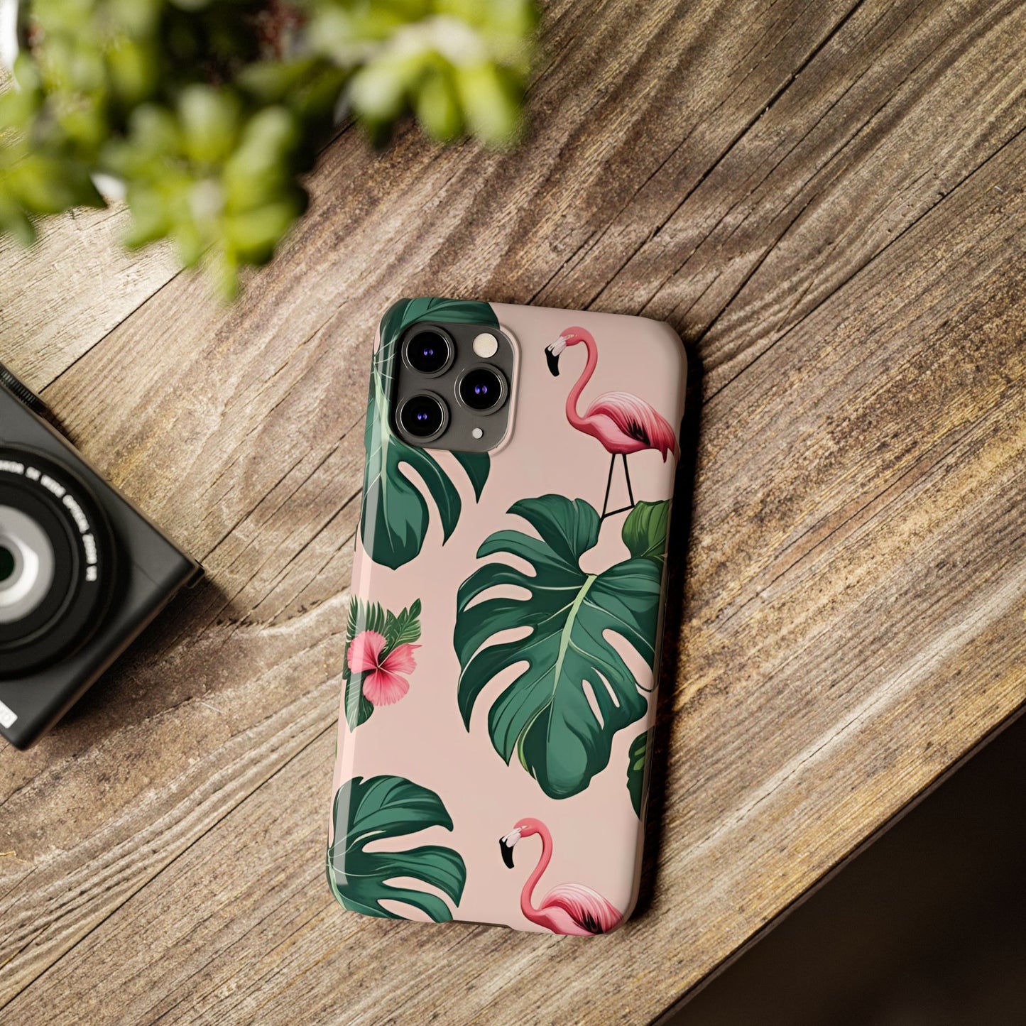Tropical Flamingo Phone Case, Summer Vibe Smartphone Cover, Gift for Beach Lovers, Cute Mobile Accessory, Floral Design