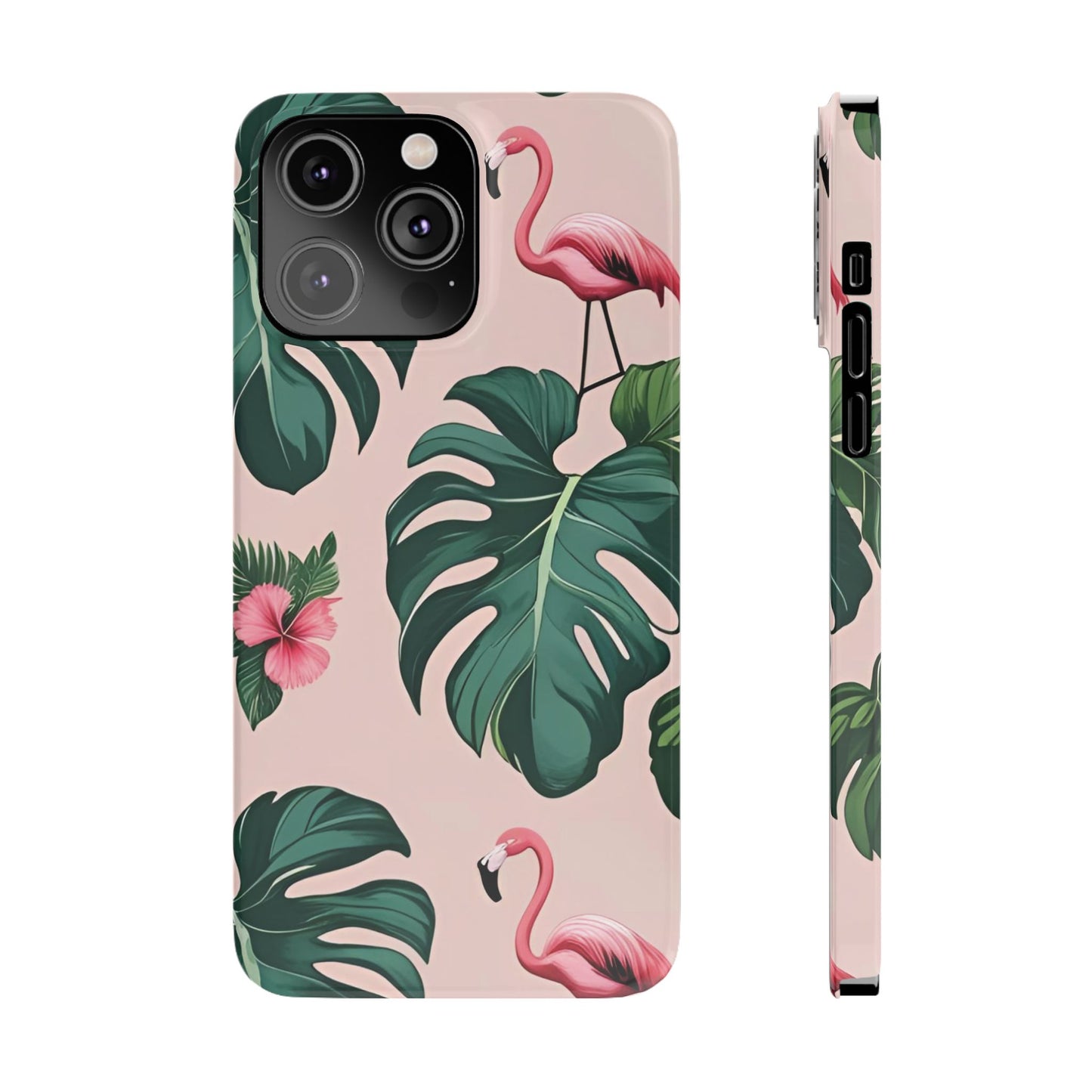 Tropical Flamingo Phone Case, Summer Vibe Smartphone Cover, Gift for Beach Lovers, Cute Mobile Accessory, Floral Design
