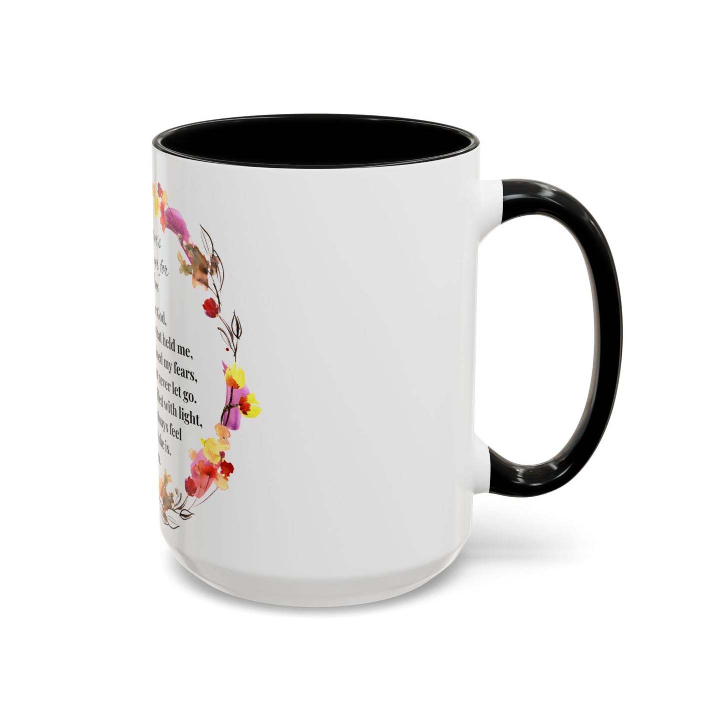 Mom - Prayer Mug for Mom, Floral Accent Coffee Cup, Gift for Mother's Day, Inspirational Drinkware, 11oz and 15oz