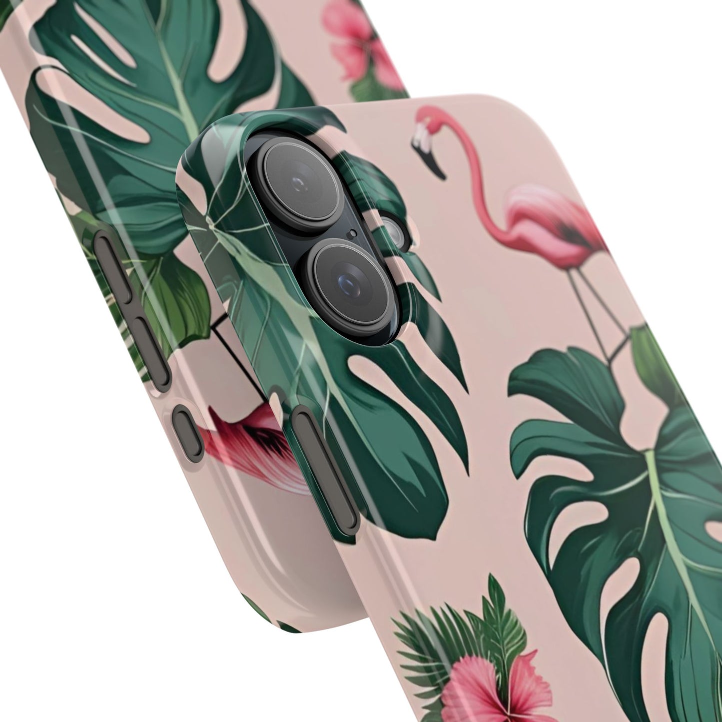 Tropical Flamingo Phone Case, Summer Vibe Smartphone Cover, Gift for Beach Lovers, Cute Mobile Accessory, Floral Design