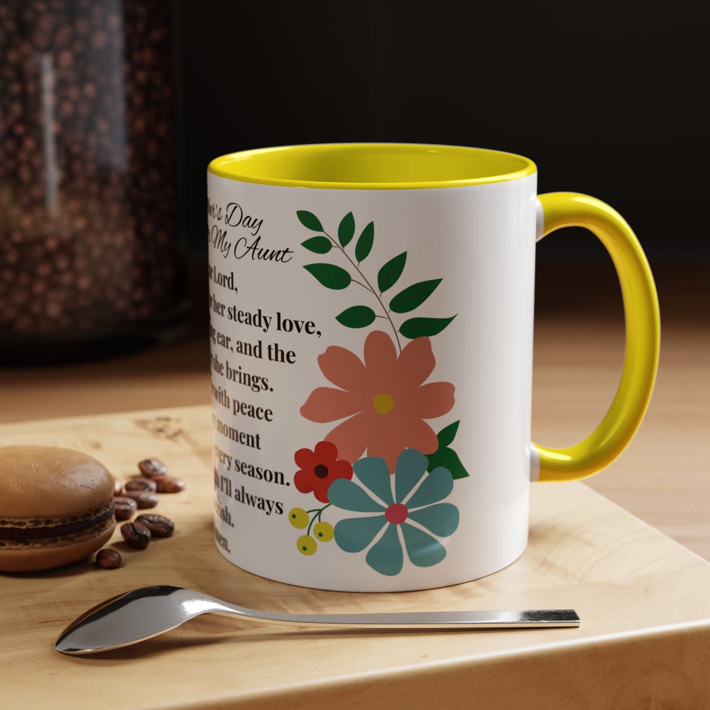 Aunt Prayer Coffee Mug - Floral Design - Mother's Day Gift - 11oz/15oz