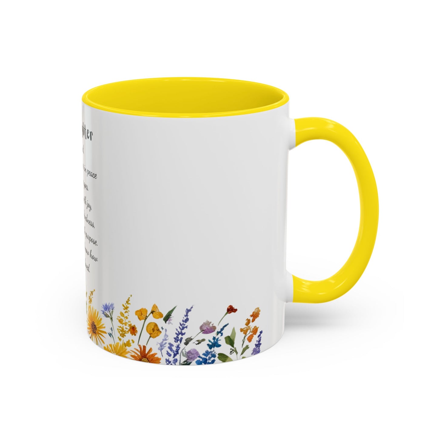 My Daughter Prayer Coffee Mug - Inspirational Prayer for My Daughter, Motivational Gift, Mother's Day, Floral Design