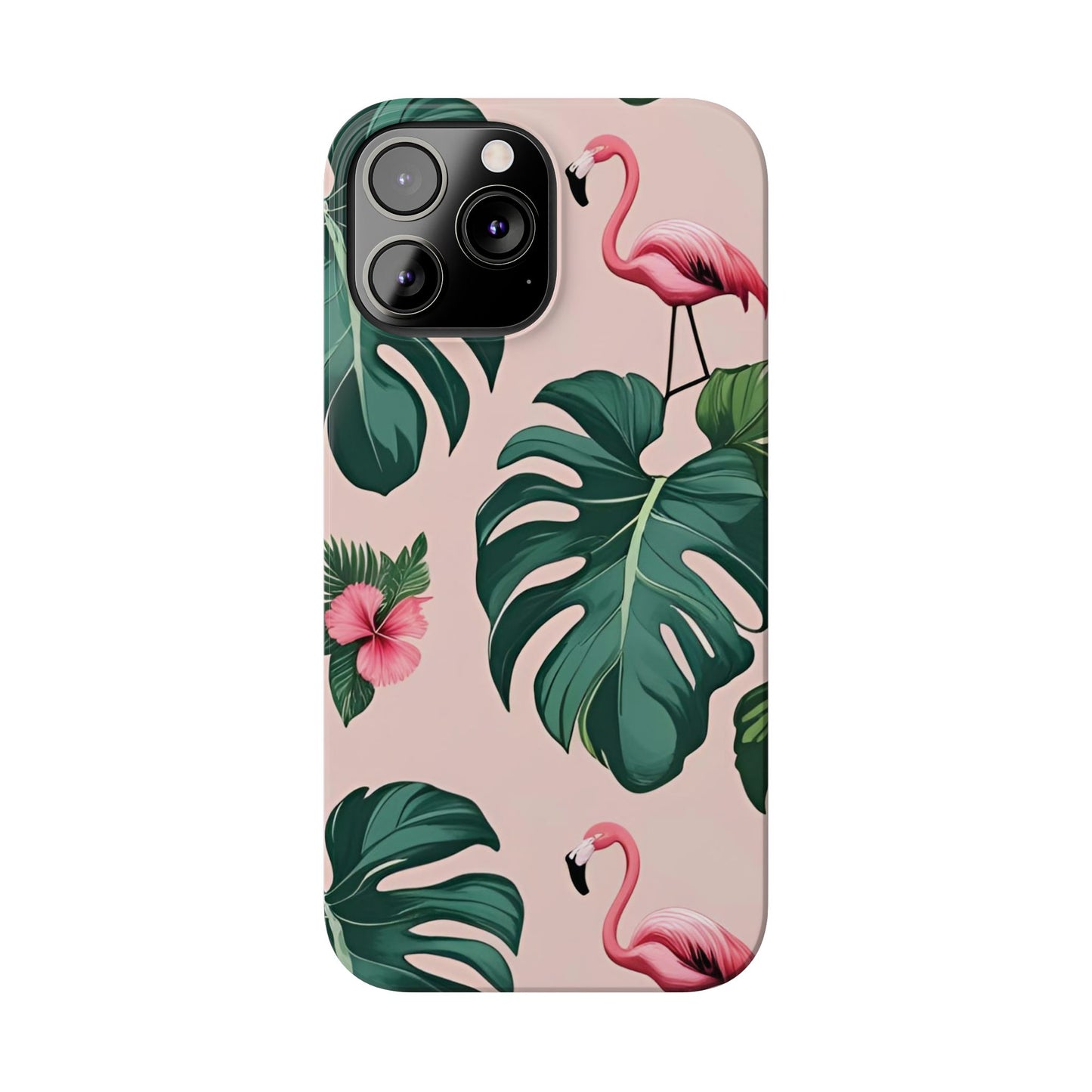 Tropical Flamingo Phone Case, Summer Vibe Smartphone Cover, Gift for Beach Lovers, Cute Mobile Accessory, Floral Design
