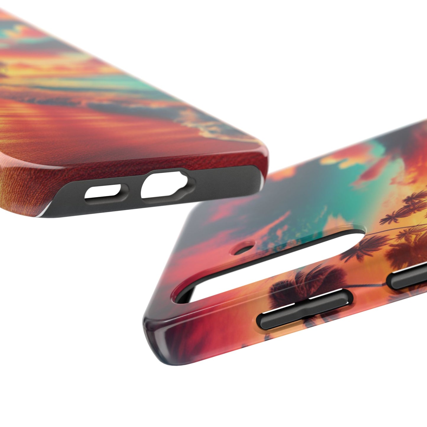 Tropical Sunset Tough Phone Cases for Summer, Beach Vibes, Gift for Travelers, Durable Phone Covers