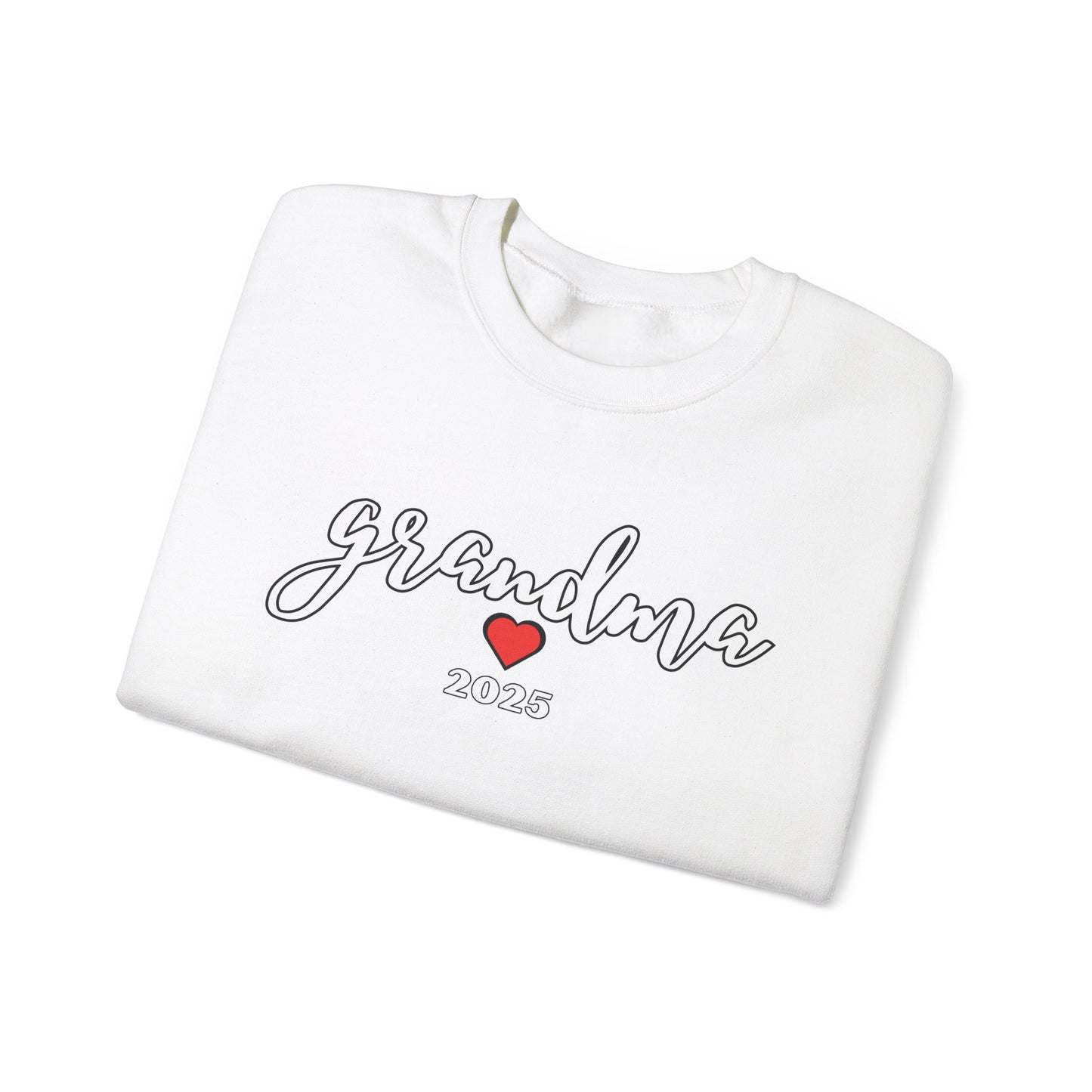 Grandma 2025 Red Heart Sweatshirt - Valentines Day, Mother's Day, Birthday Gift, Love Gift
