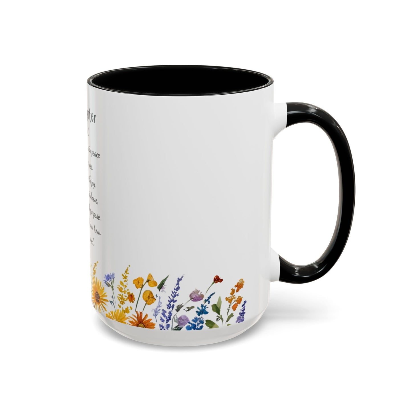 My Daughter Prayer Coffee Mug - Inspirational Prayer for My Daughter, Motivational Gift, Mother's Day, Floral Design