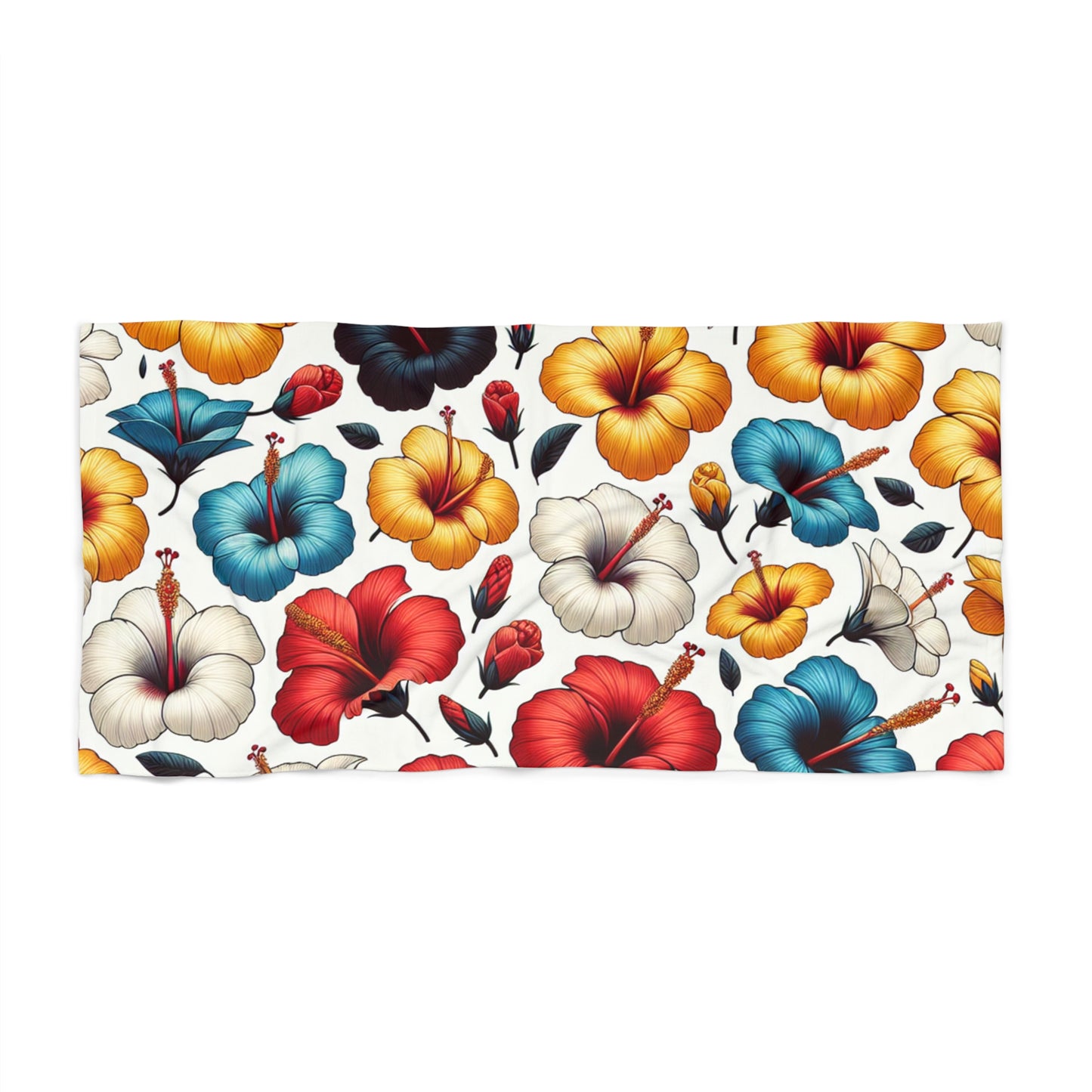 Hibiscus Bloom Tropical Vibes Beach Towel – Soft, Absorbent & Ready for Summer Fun