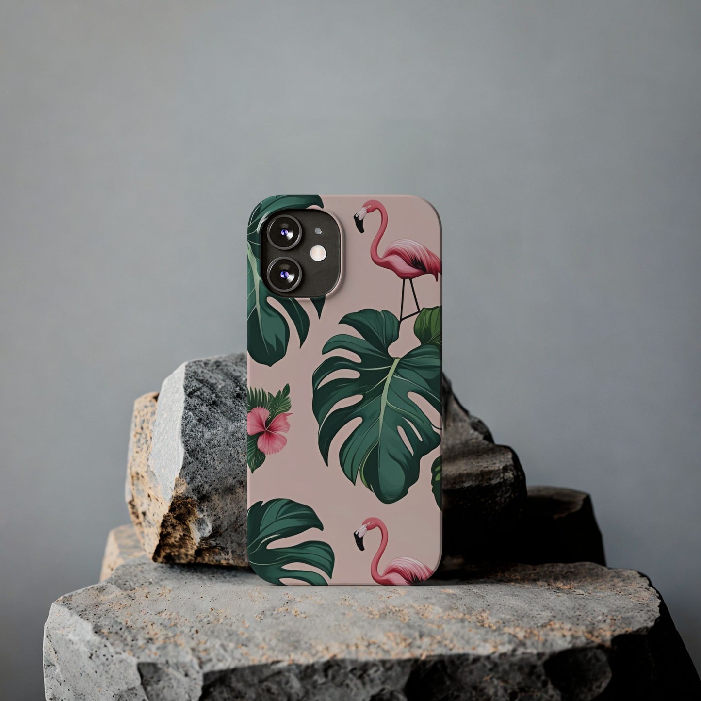 Tropical Flamingo Phone Case, Summer Vibe Smartphone Cover, Gift for Beach Lovers, Cute Mobile Accessory, Floral Design