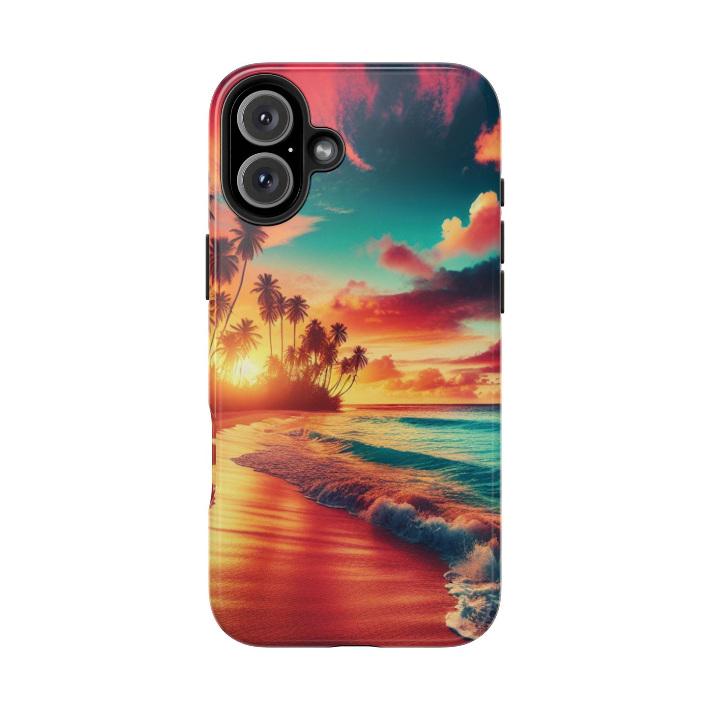 Tropical Sunset Tough Phone Cases for Summer, Beach Vibes, Gift for Travelers, Durable Phone Covers