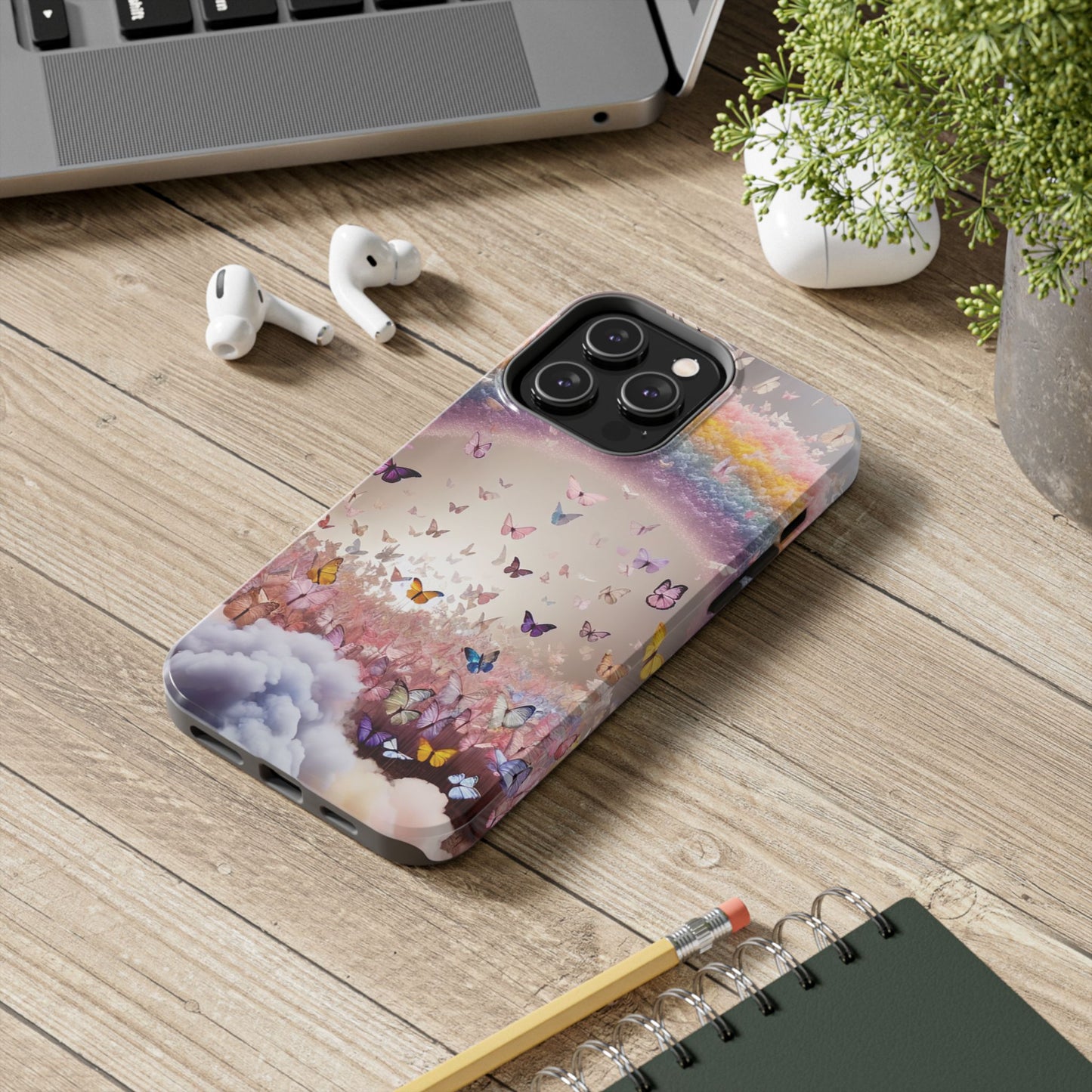 Spring Butterfly & Rainbow Phone Cover – Stylish, Strong & Gift-Ready