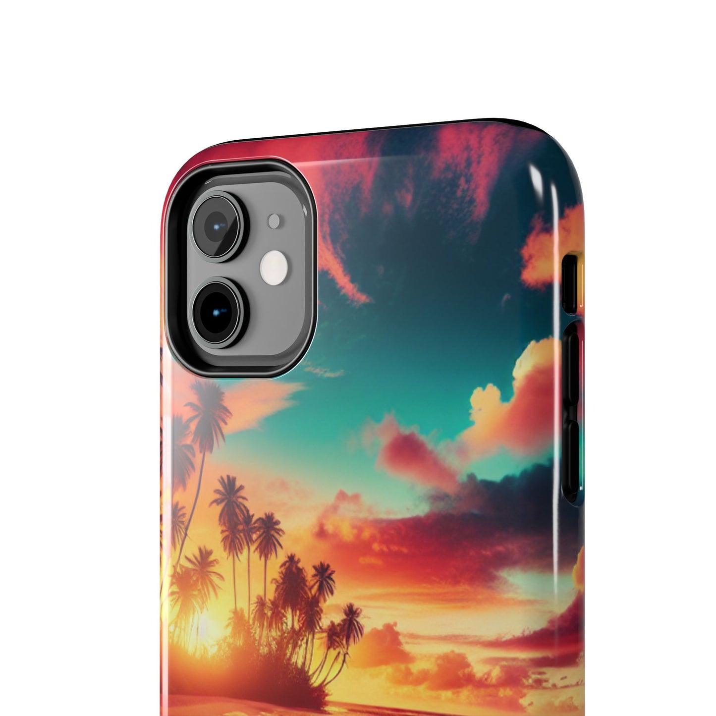 Tropical Sunset Tough Phone Cases for Summer, Beach Vibes, Gift for Travelers, Durable Phone Covers