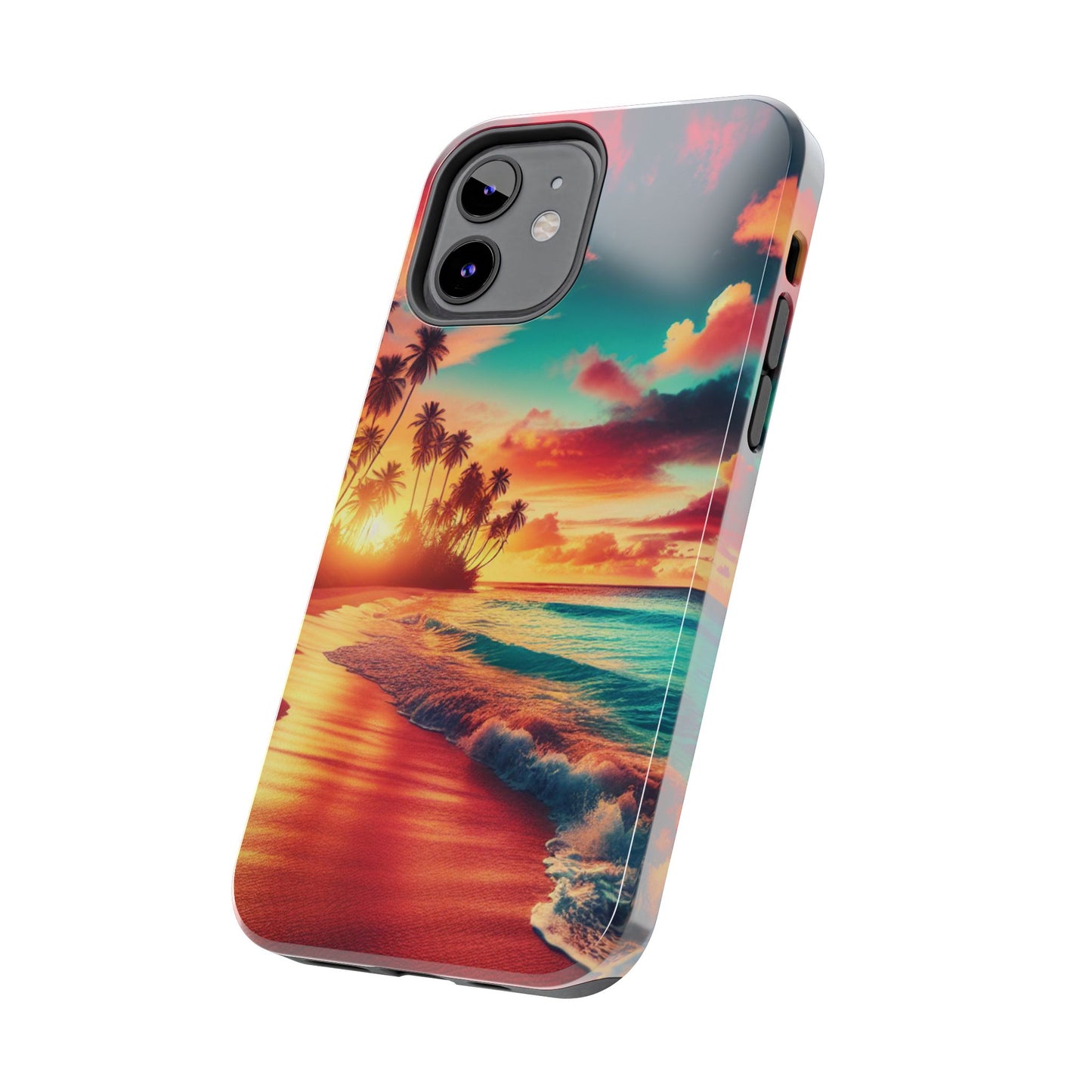 Tropical Sunset Tough Phone Cases for Summer, Beach Vibes, Gift for Travelers, Durable Phone Covers
