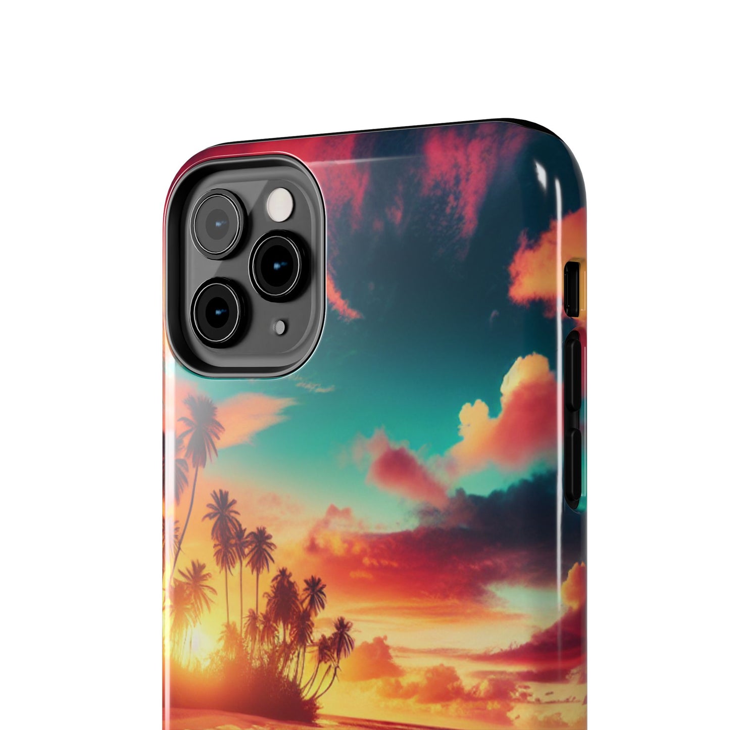 Tropical Sunset Tough Phone Cases for Summer, Beach Vibes, Gift for Travelers, Durable Phone Covers