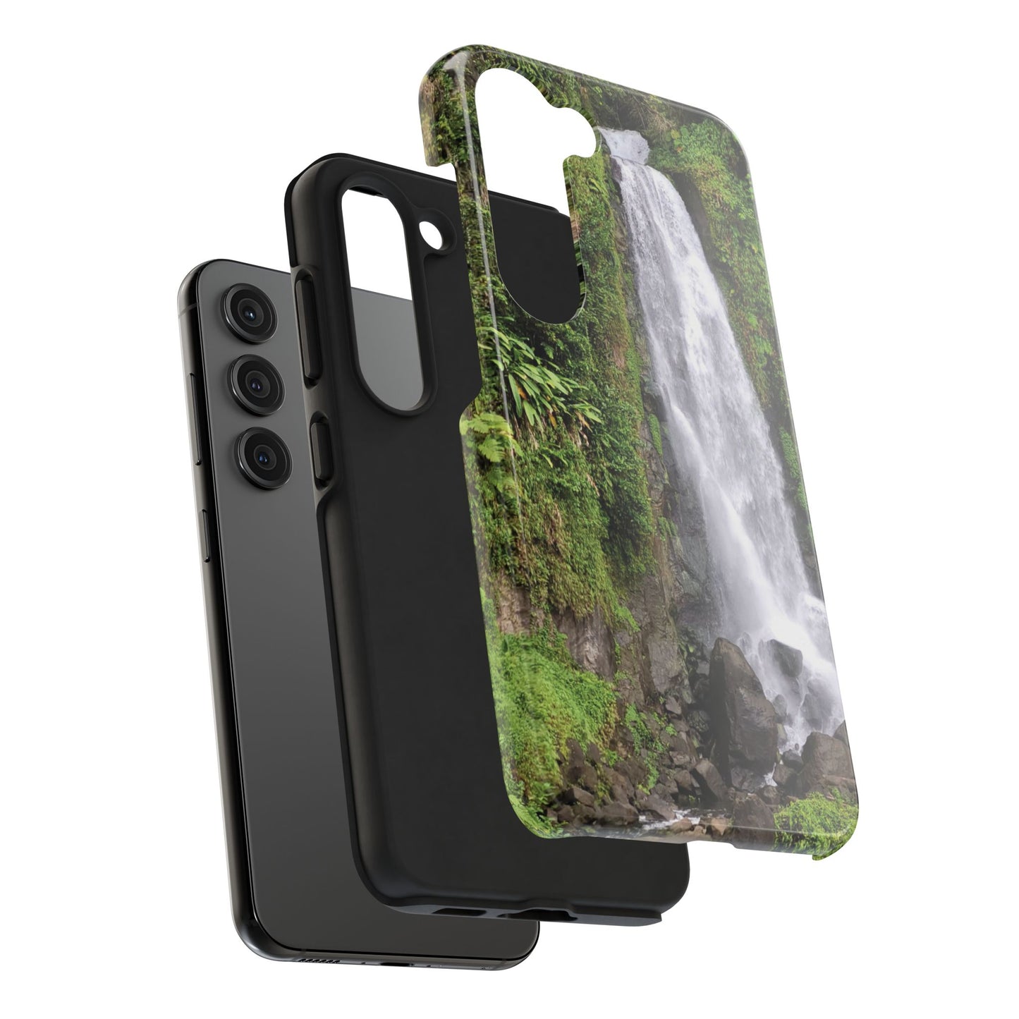 Nature Island Trafalgar Waterfall inspired Tough IPhone and Samsung phone Cases - Durable Protection for Outdoor Adventure