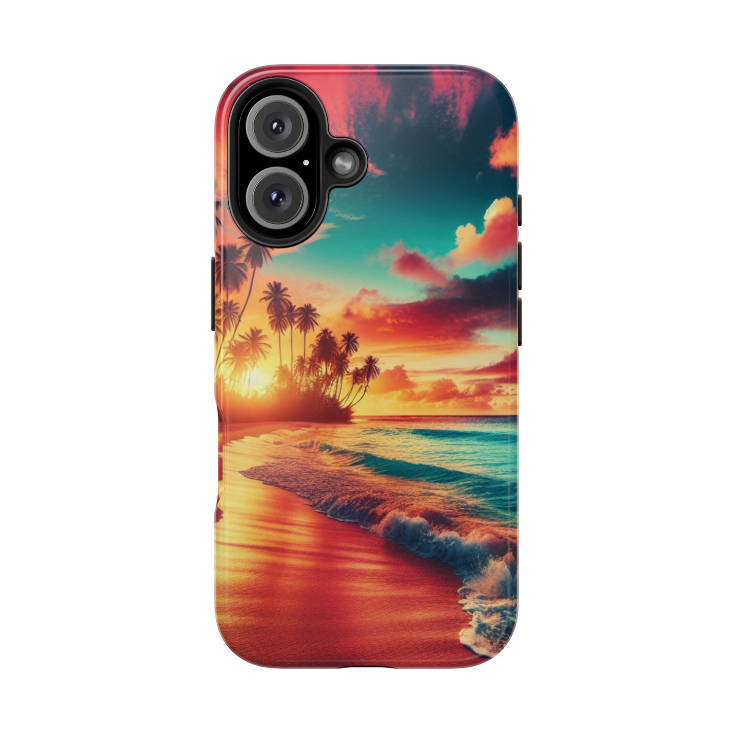 Tropical Sunset Tough Phone Cases for Summer, Beach Vibes, Gift for Travelers, Durable Phone Covers