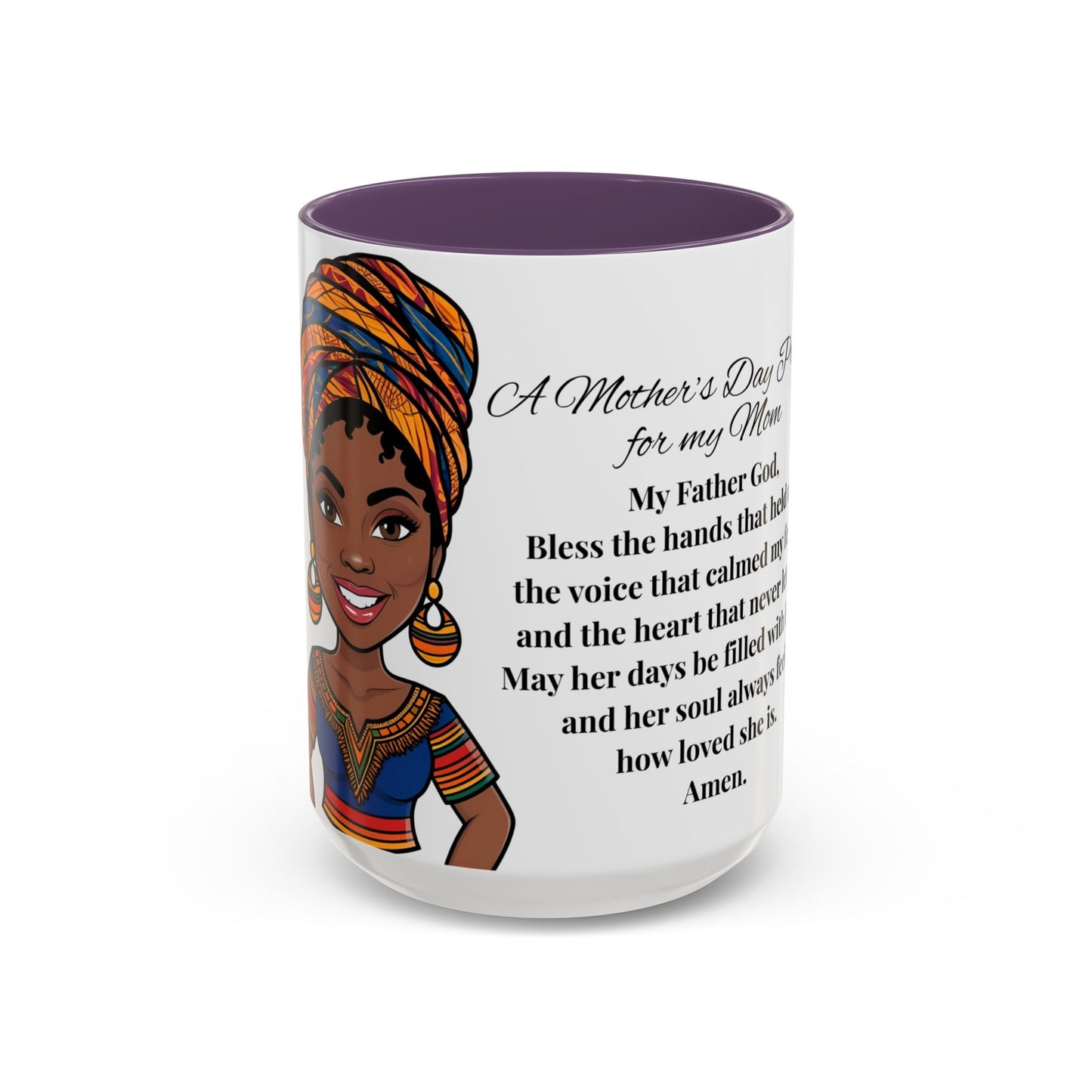Mom Mother's Day Prayer Mug- African/American/Caribbean Mother's Day Prayer Coffee Mug, Inspirational