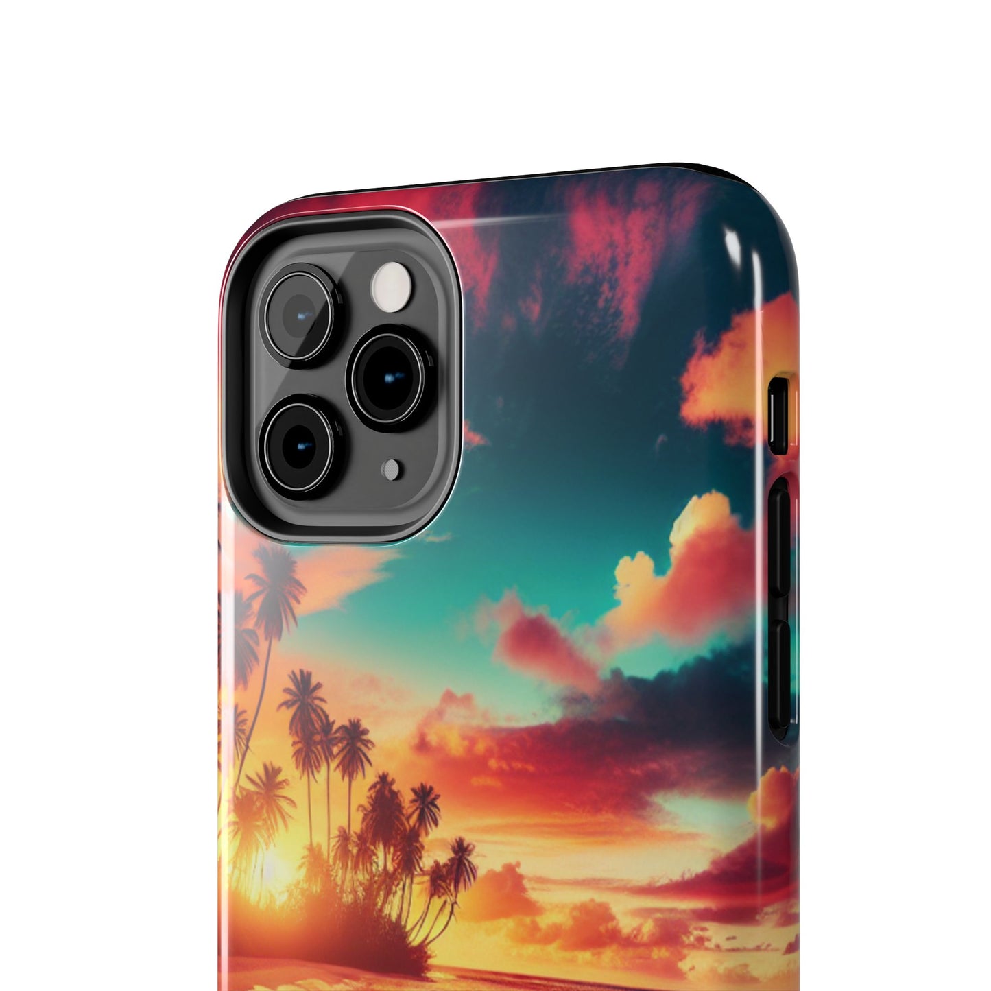 Tropical Sunset Tough Phone Cases for Summer, Beach Vibes, Gift for Travelers, Durable Phone Covers