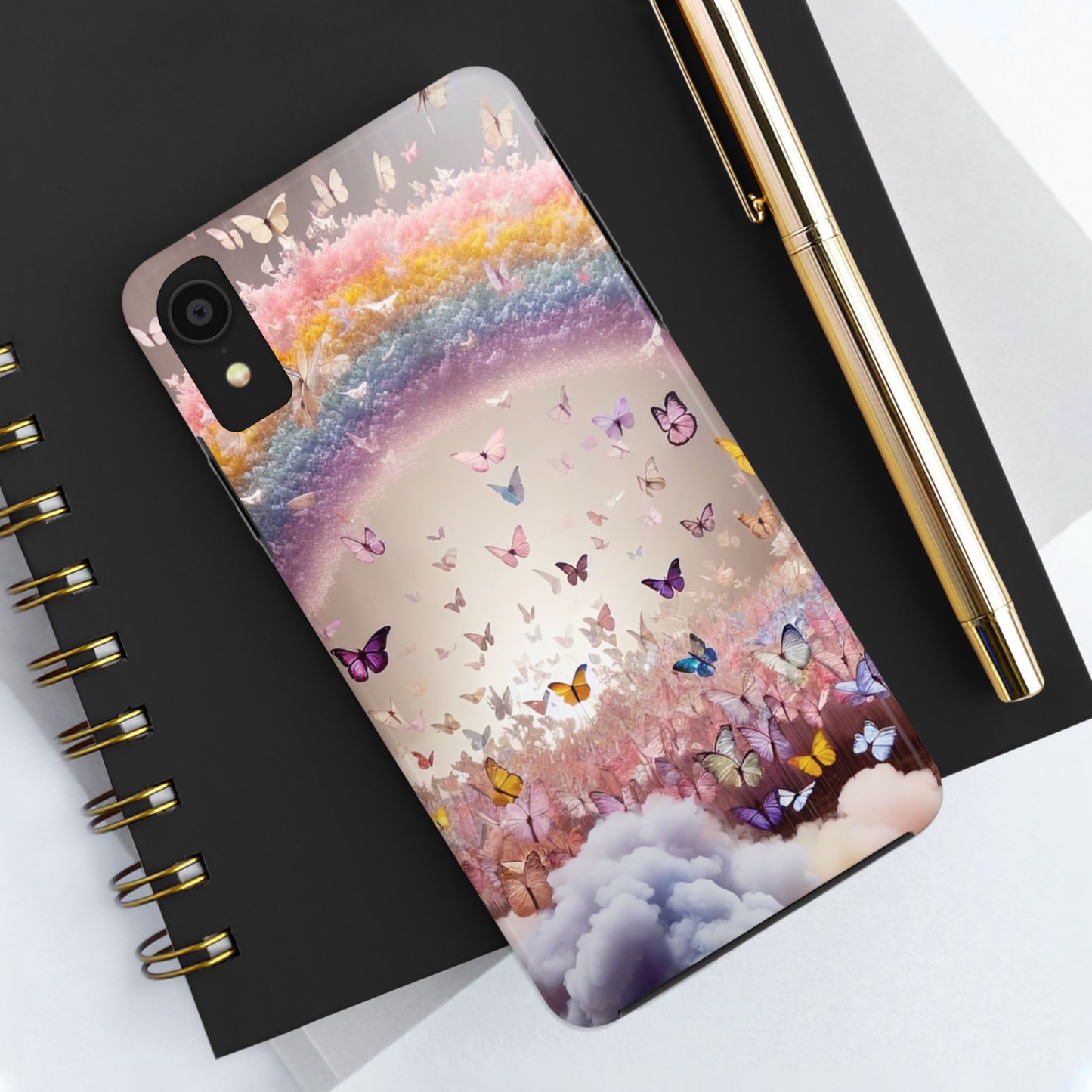 Spring Butterfly & Rainbow Phone Cover – Stylish, Strong & Gift-Ready
