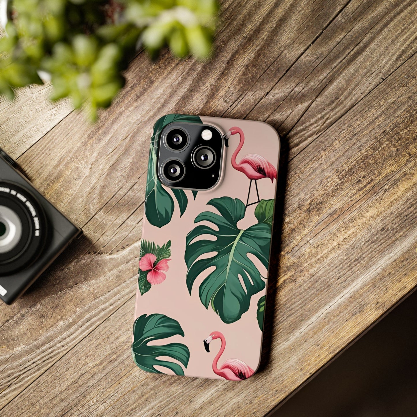 Tropical Flamingo Phone Case, Summer Vibe Smartphone Cover, Gift for Beach Lovers, Cute Mobile Accessory, Floral Design