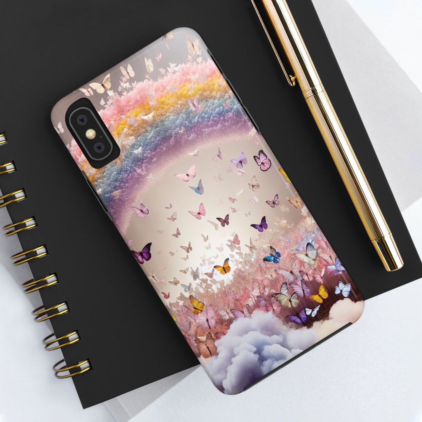 Spring Butterfly & Rainbow Phone Cover – Stylish, Strong & Gift-Ready
