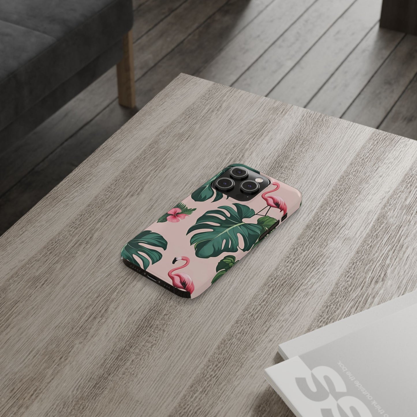 Tropical Flamingo Phone Case, Summer Vibe Smartphone Cover, Gift for Beach Lovers, Cute Mobile Accessory, Floral Design