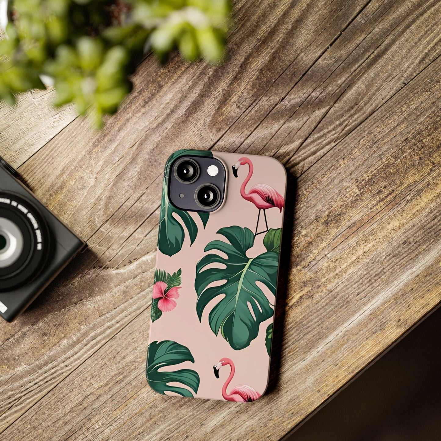 Tropical Flamingo Phone Case, Summer Vibe Smartphone Cover, Gift for Beach Lovers, Cute Mobile Accessory, Floral Design
