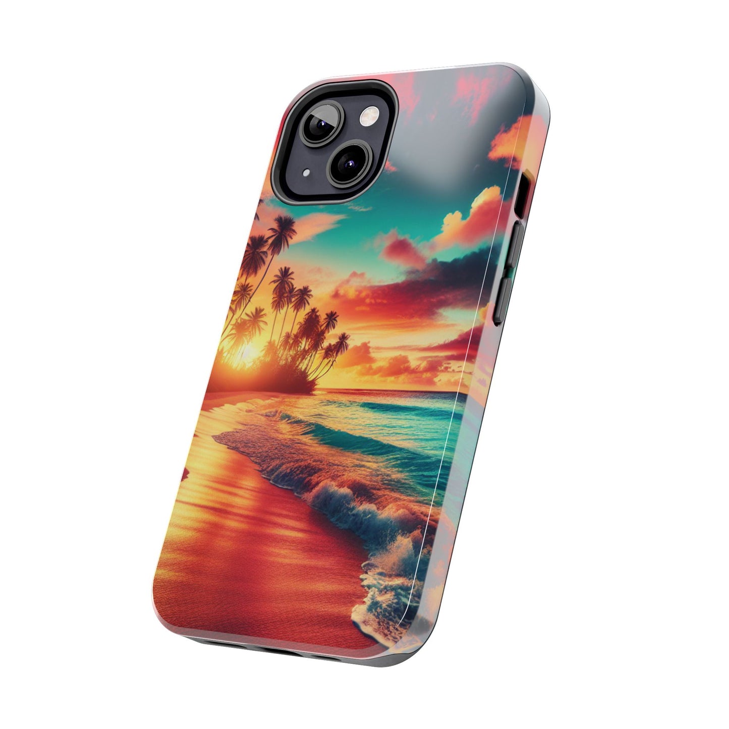 Tropical Sunset Tough Phone Cases for Summer, Beach Vibes, Gift for Travelers, Durable Phone Covers
