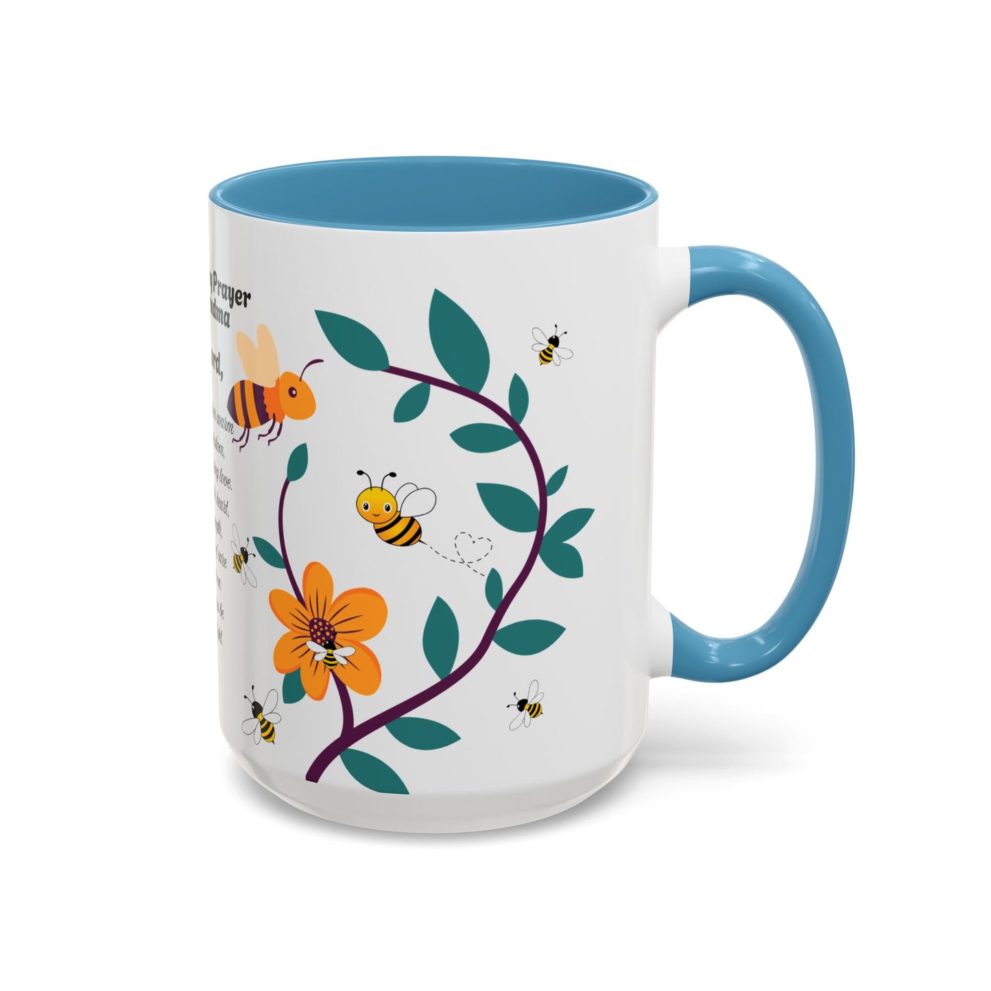 Grandma Prayer Coffee Mug (11, 15oz) Floral Bumble Bees Mother's Day Gift