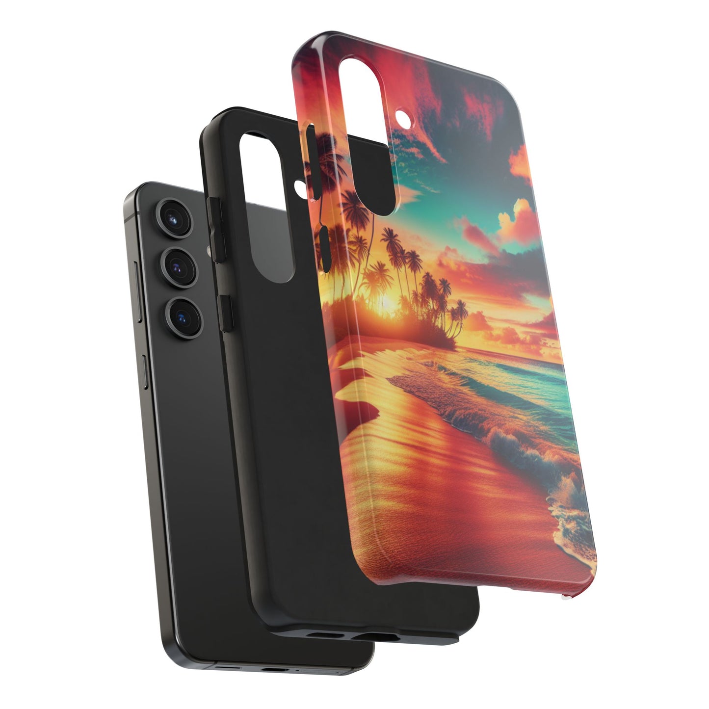 Tropical Sunset Tough Phone Cases for Summer, Beach Vibes, Gift for Travelers, Durable Phone Covers
