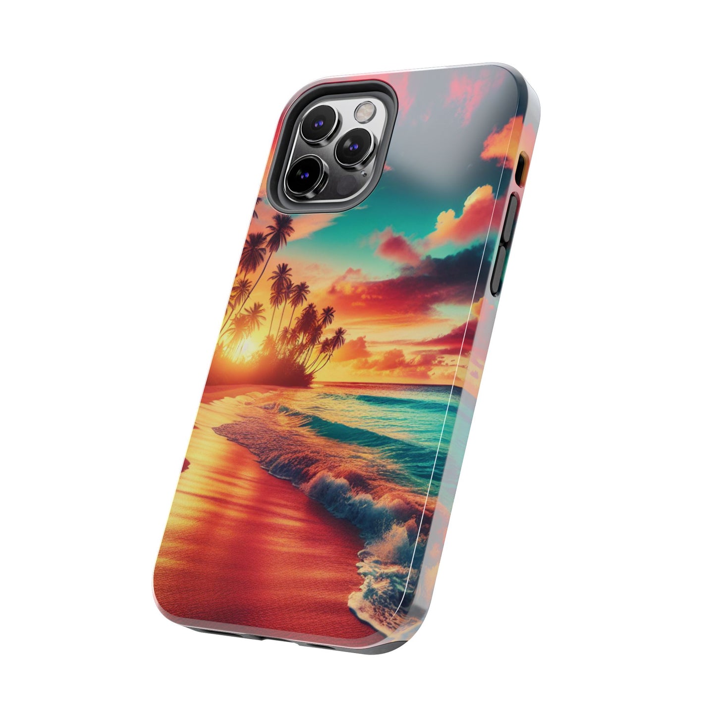 Tropical Sunset Tough Phone Cases for Summer, Beach Vibes, Gift for Travelers, Durable Phone Covers