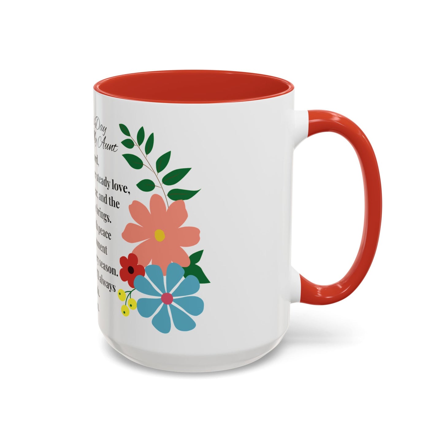 Aunt Prayer Coffee Mug - Floral Design - Mother's Day Gift - 11oz/15oz