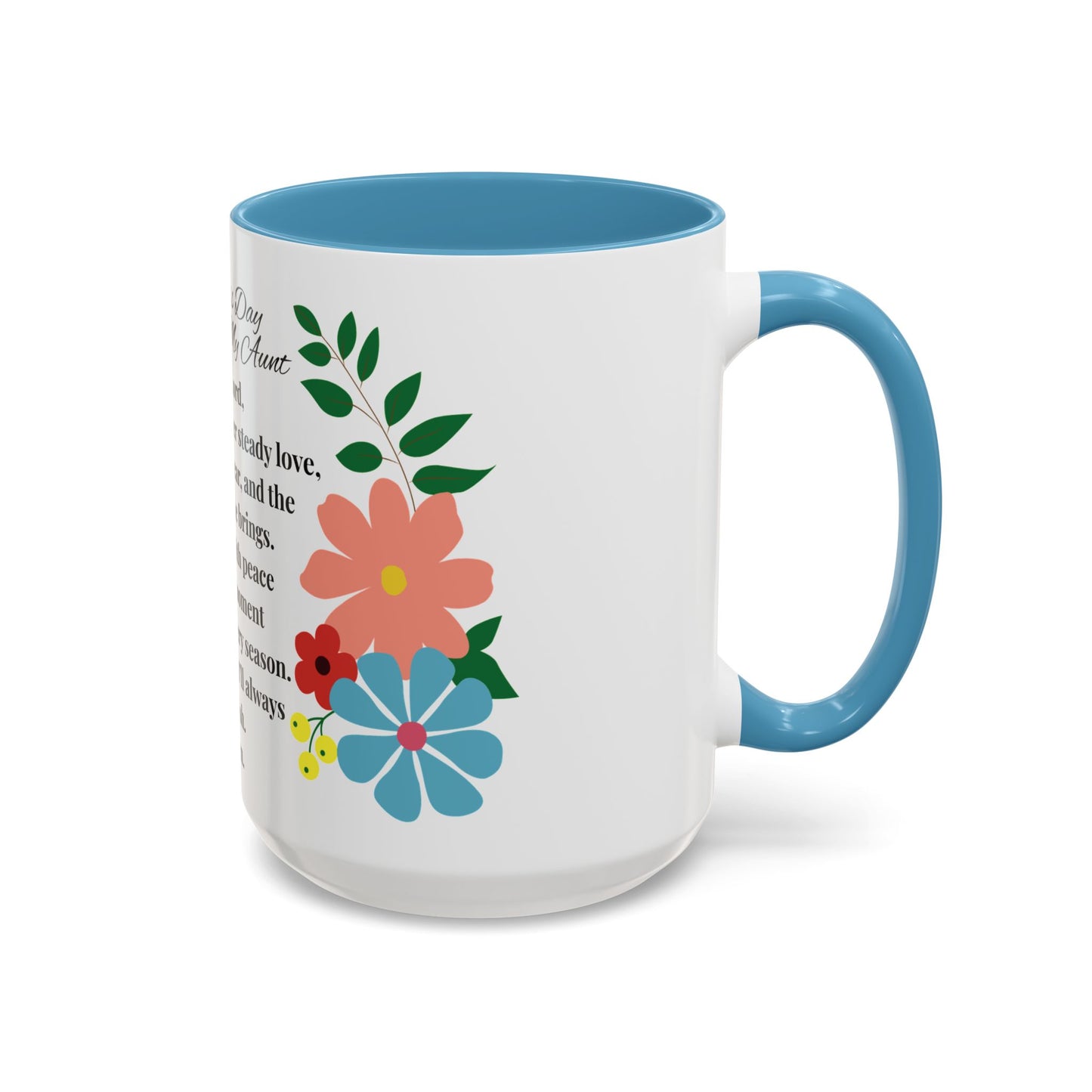 Aunt Prayer Coffee Mug - Floral Design - Mother's Day Gift - 11oz/15oz
