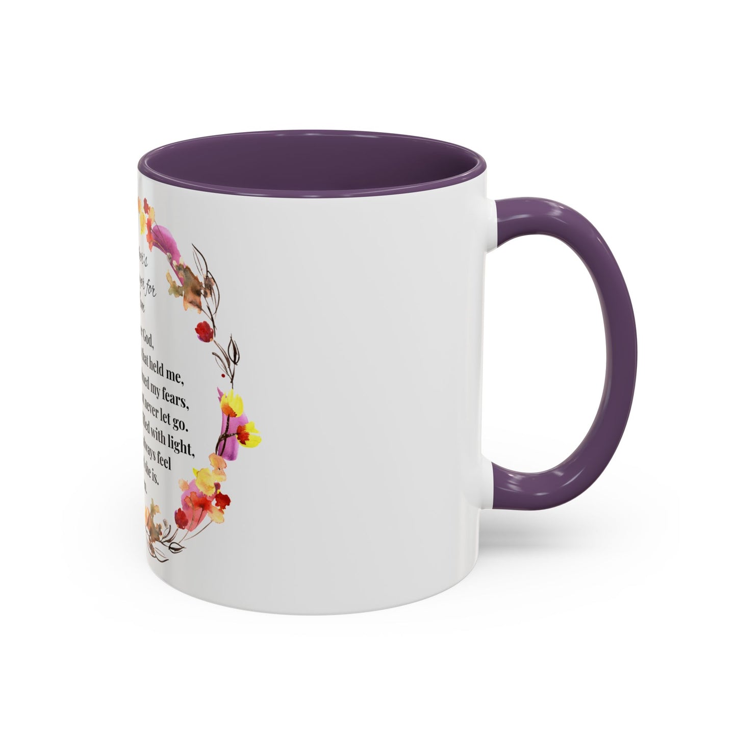 Mom - Prayer Mug for Mom, Floral Accent Coffee Cup, Gift for Mother's Day, Inspirational Drinkware, 11oz and 15oz