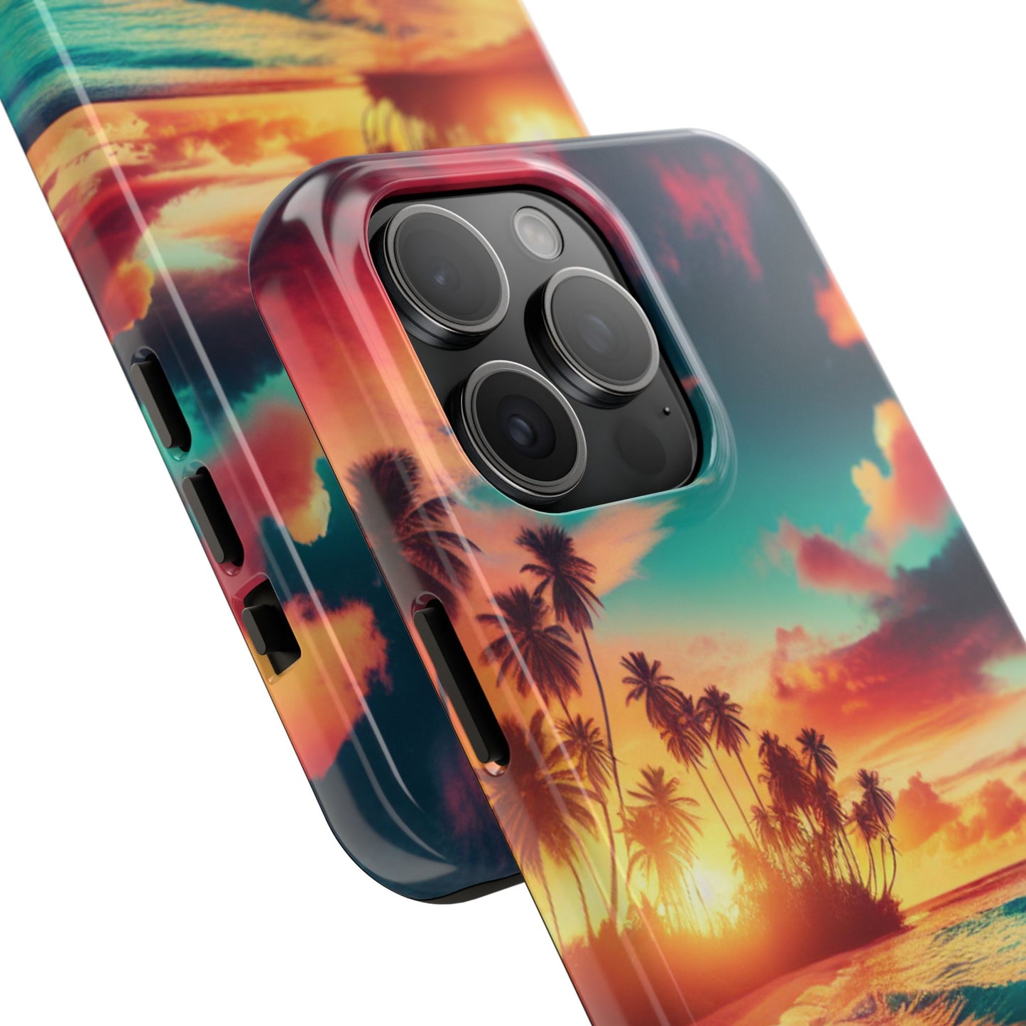 Tropical Sunset Tough Phone Cases for Summer, Beach Vibes, Gift for Travelers, Durable Phone Covers