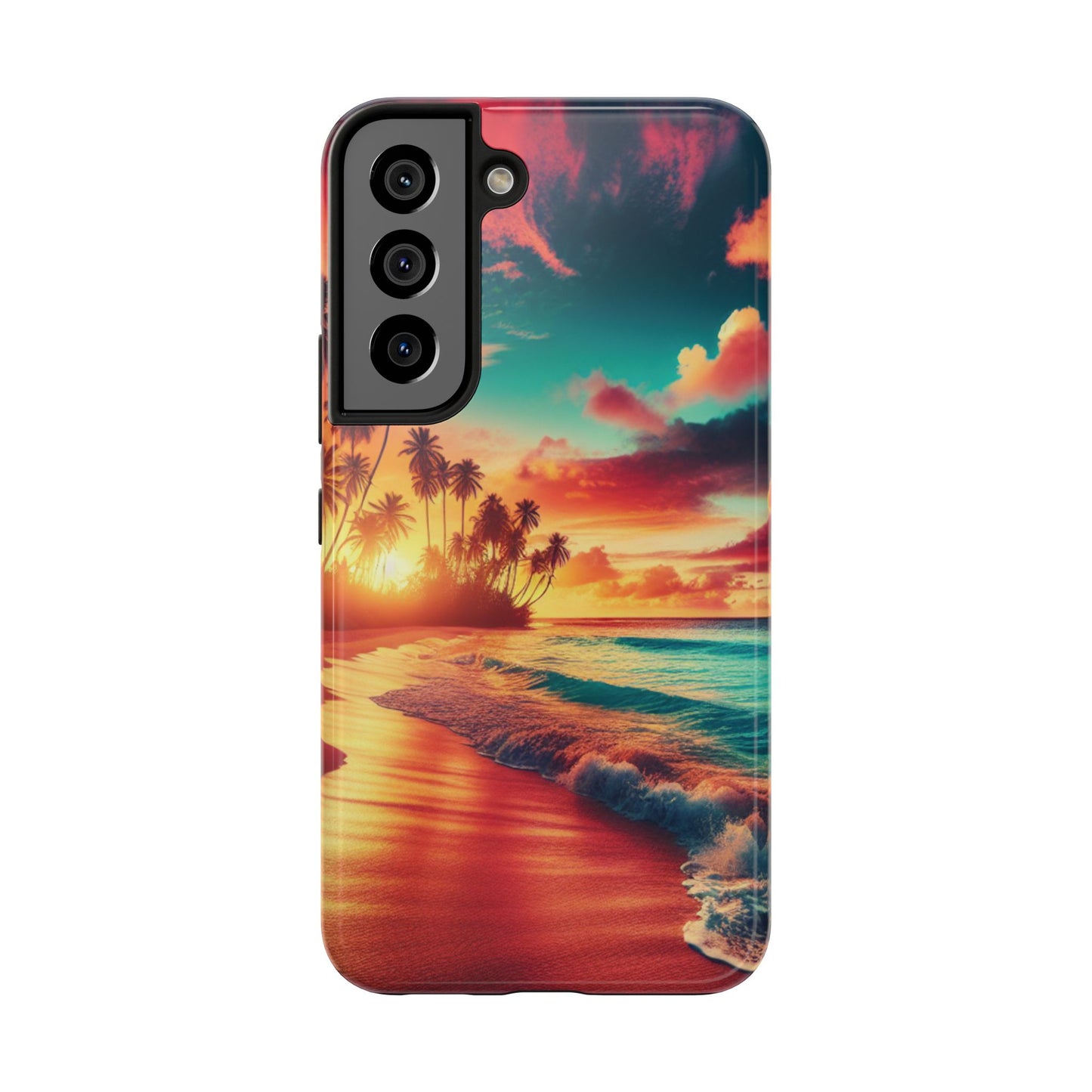 Tropical Sunset Tough Phone Cases for Summer, Beach Vibes, Gift for Travelers, Durable Phone Covers