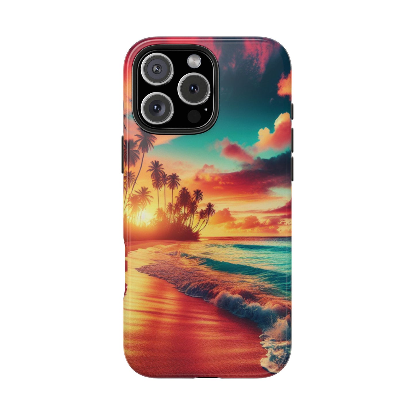 Tropical Sunset Tough Phone Cases for Summer, Beach Vibes, Gift for Travelers, Durable Phone Covers