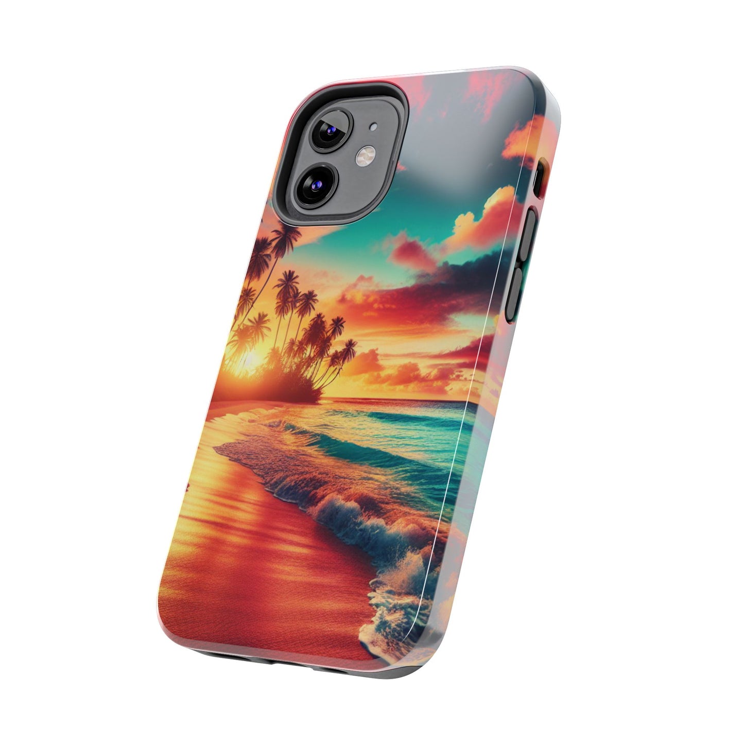 Tropical Sunset Tough Phone Cases for Summer, Beach Vibes, Gift for Travelers, Durable Phone Covers
