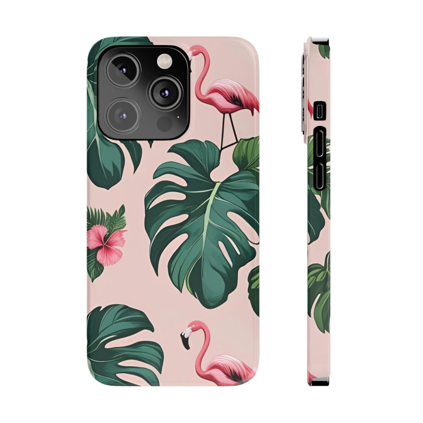 Tropical Flamingo Phone Case, Summer Vibe Smartphone Cover, Gift for Beach Lovers, Cute Mobile Accessory, Floral Design