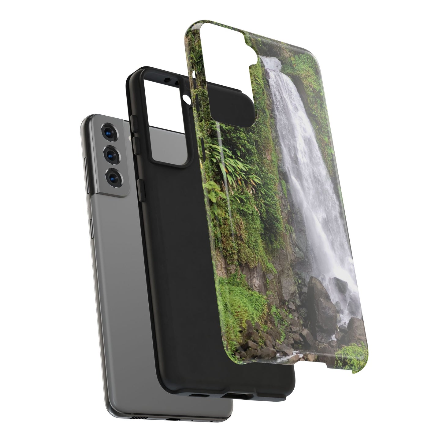 Nature Island Trafalgar Waterfall inspired Tough IPhone and Samsung phone Cases - Durable Protection for Outdoor Adventure