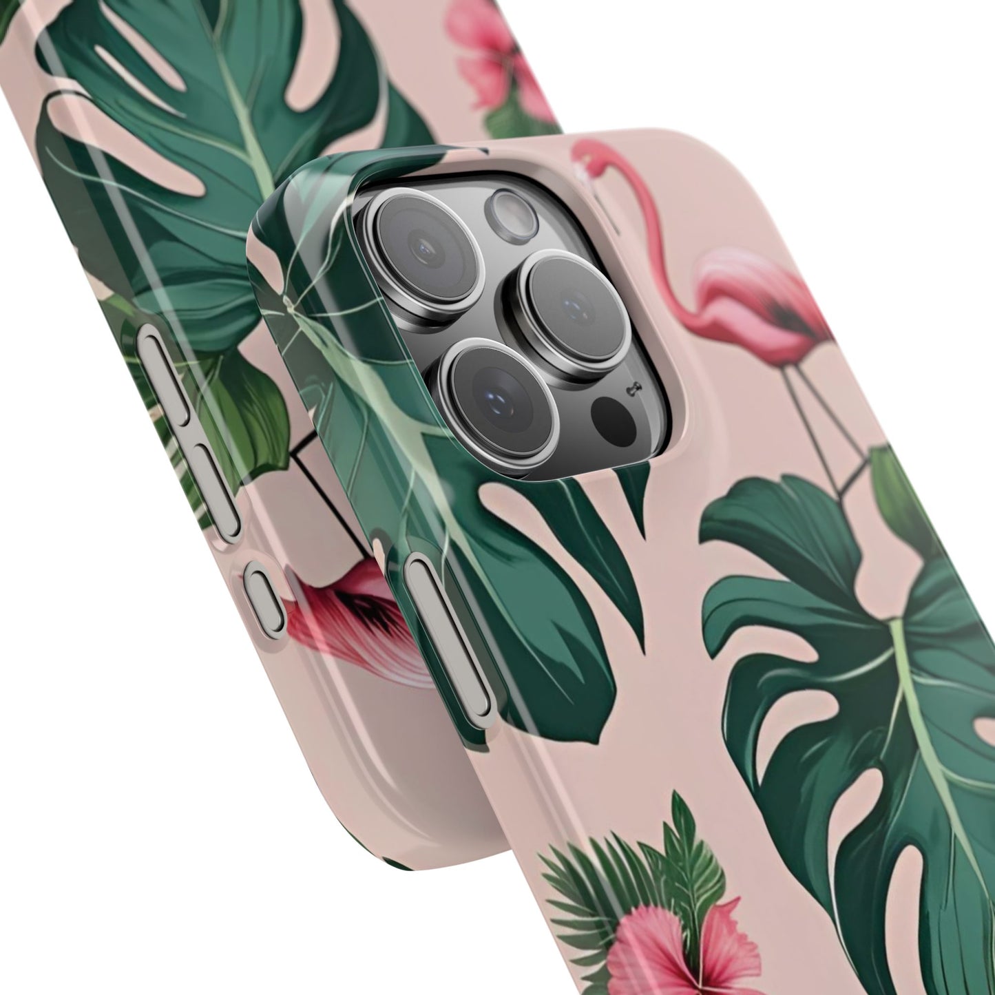 Tropical Flamingo Phone Case, Summer Vibe Smartphone Cover, Gift for Beach Lovers, Cute Mobile Accessory, Floral Design