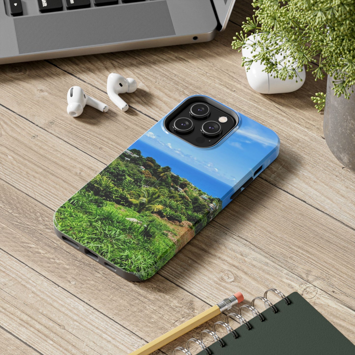 iPhone and Samsung phone Cases - Tropical Ocean View, Durable Cover for Beach Lovers