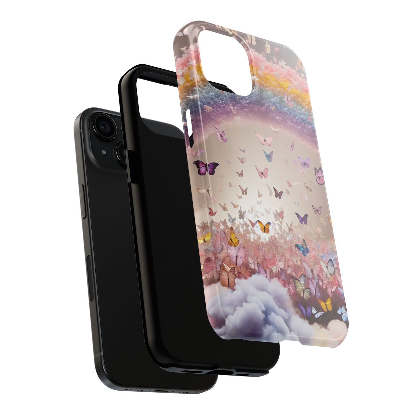 Spring Butterfly & Rainbow Phone Cover – Stylish, Strong & Gift-Ready