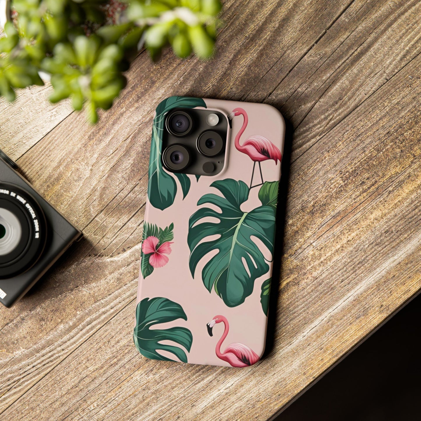 Tropical Flamingo Phone Case, Summer Vibe Smartphone Cover, Gift for Beach Lovers, Cute Mobile Accessory, Floral Design