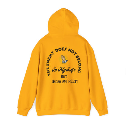 Praying Hands Unisex Hoodie - The Enemy Does Not Belong In My Life But Under My Feet Hooded Sweatshirt