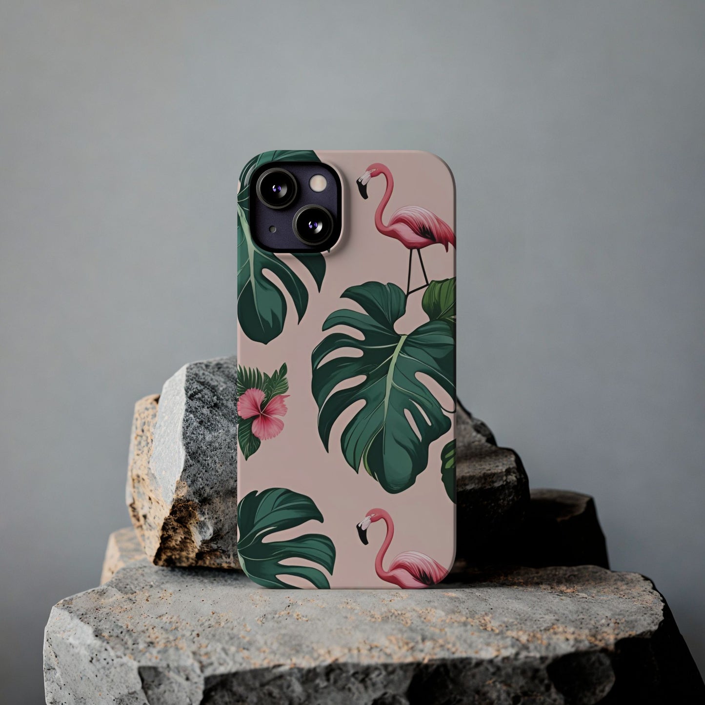 Tropical Flamingo Phone Case, Summer Vibe Smartphone Cover, Gift for Beach Lovers, Cute Mobile Accessory, Floral Design