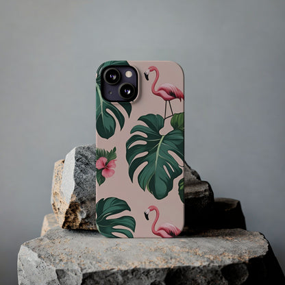 Tropical Flamingo Phone Case, Summer Vibe Smartphone Cover, Gift for Beach Lovers, Cute Mobile Accessory, Floral Design