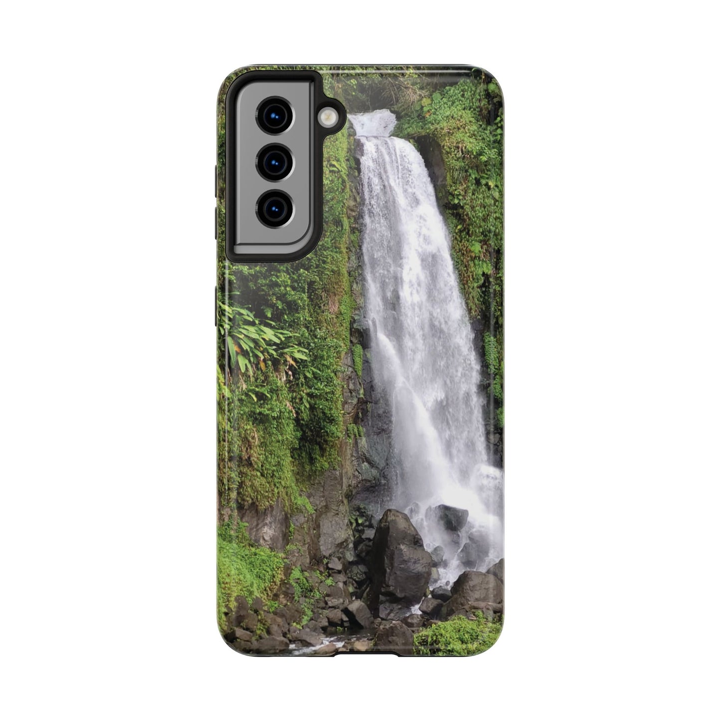 Nature Island Trafalgar Waterfall inspired Tough IPhone and Samsung phone Cases - Durable Protection for Outdoor Adventure